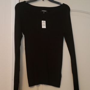 Ribbed Scoop Neck Sweater